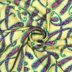 Shahzadi Silk Scarf,‎ made in India. 35” Square.